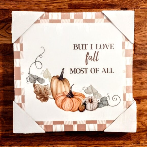 Autumn Farm Canvas Wall Art 12x12" Prints, Set 4, Fall Neutral Cottage-Core NEW! - Picture 6 of 11